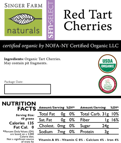 Organic dried Tart Cherries